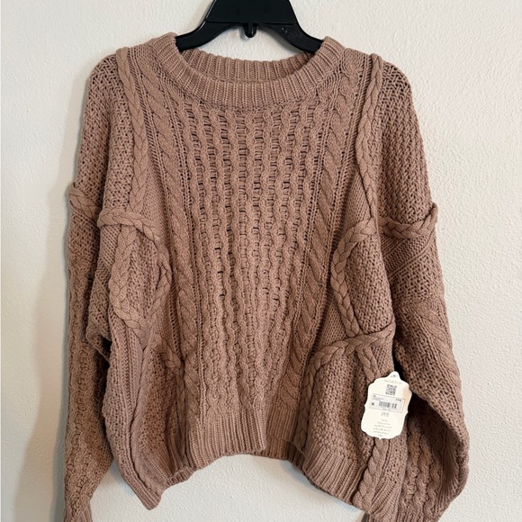 Altar'd State Sweaters - ALTAR'D STATE Cable Knit Sweater Women's Size Small Mushroom Brown NWT